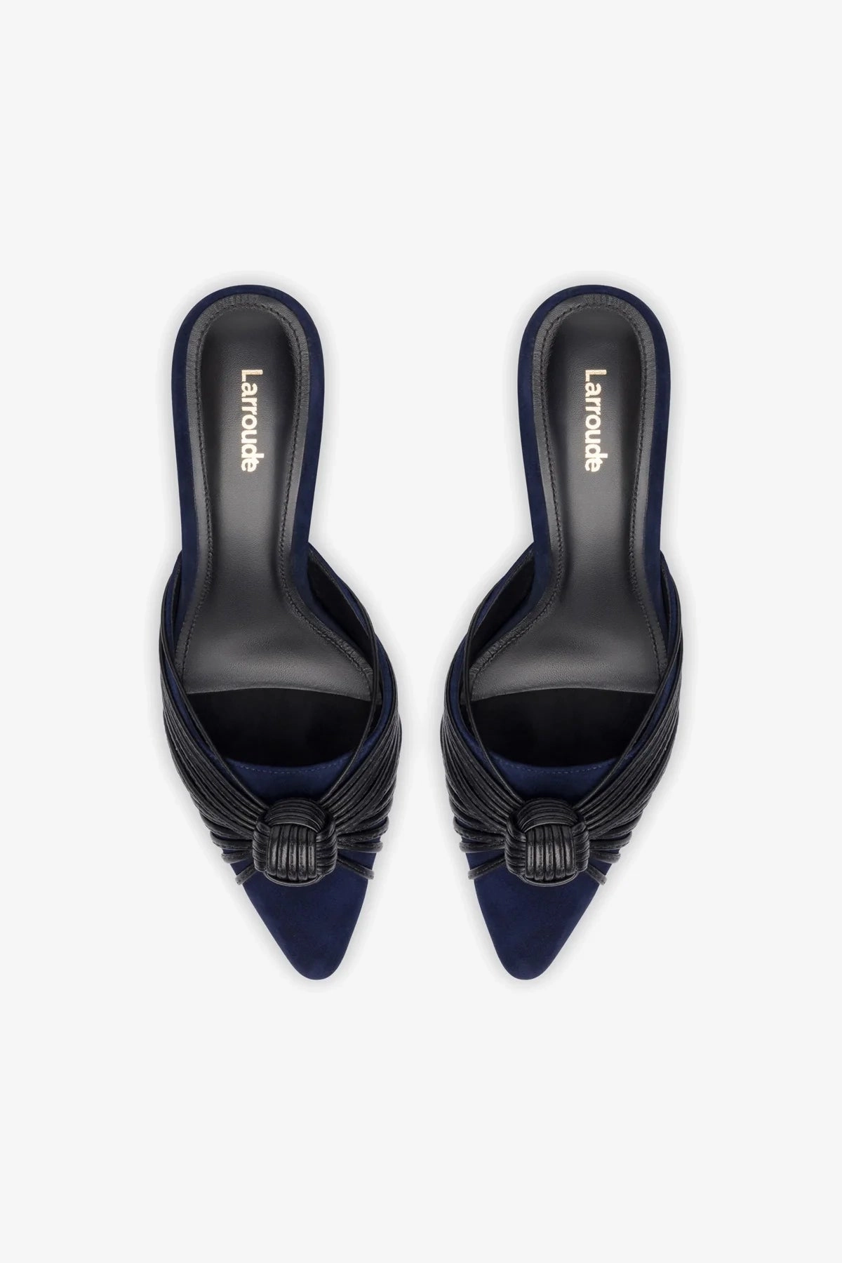 Mini Valerie Pump In Navy Suede and Black Leather