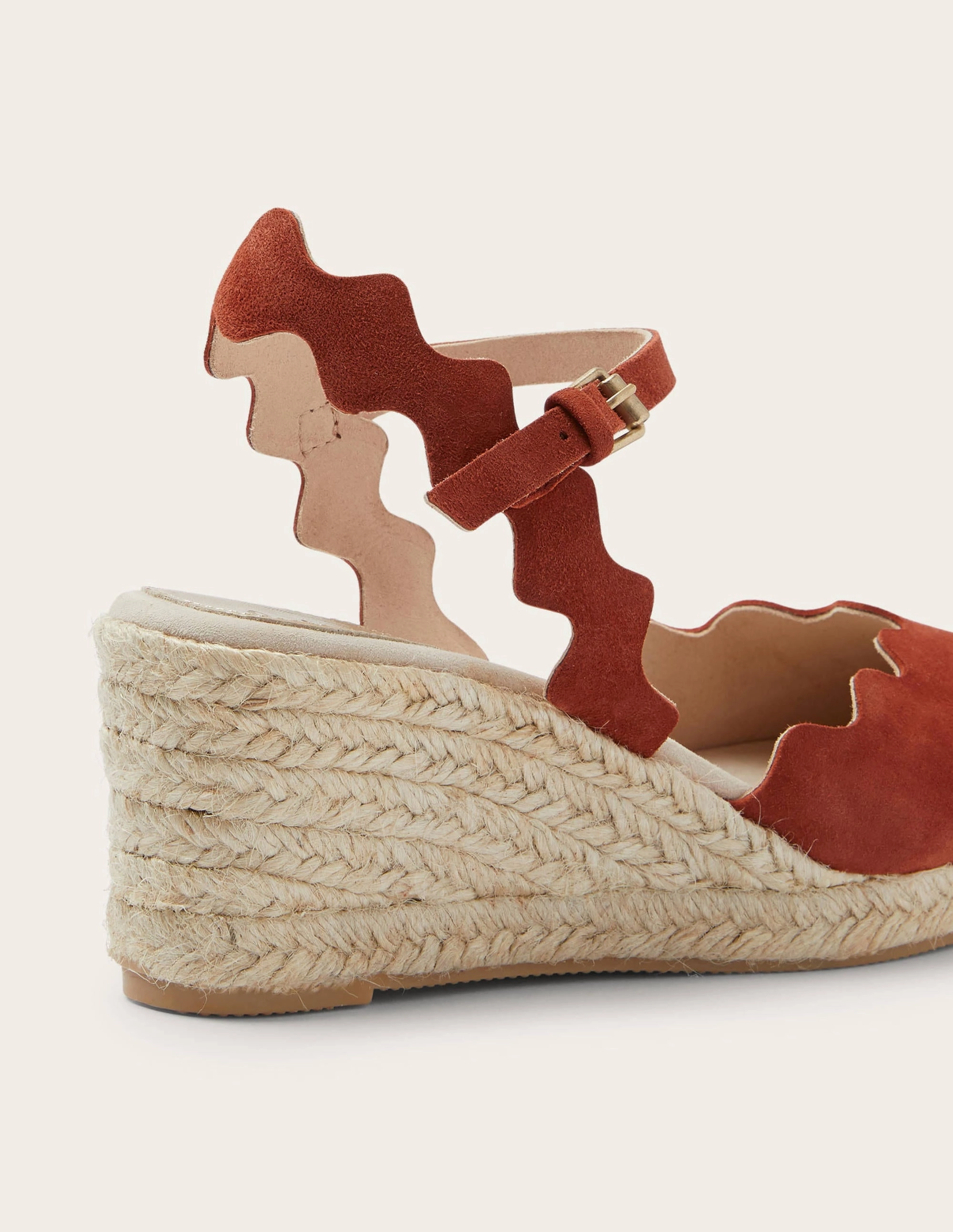 Nadine Espadrille Wedges-Copper Red
