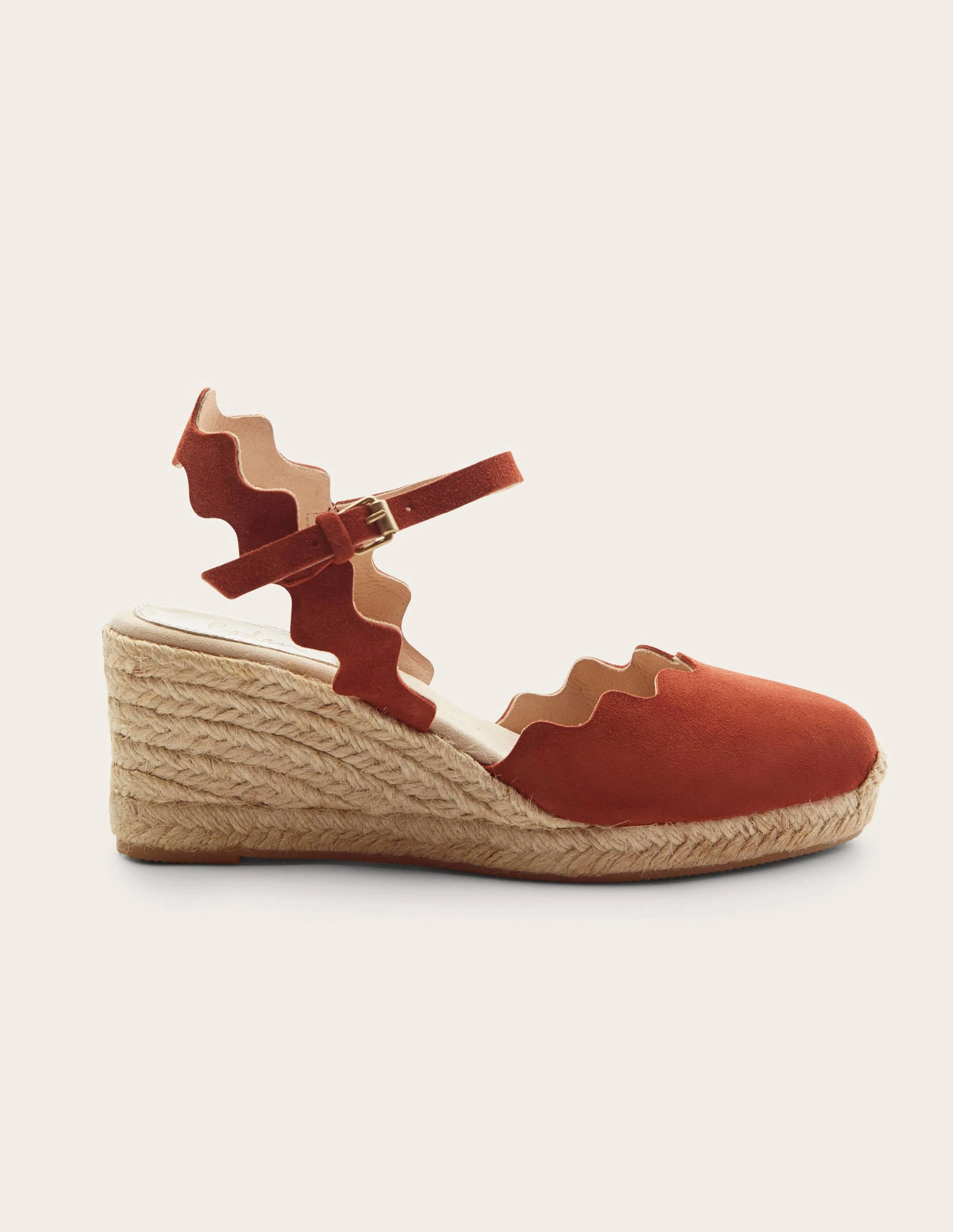 Nadine Espadrille Wedges-Copper Red
