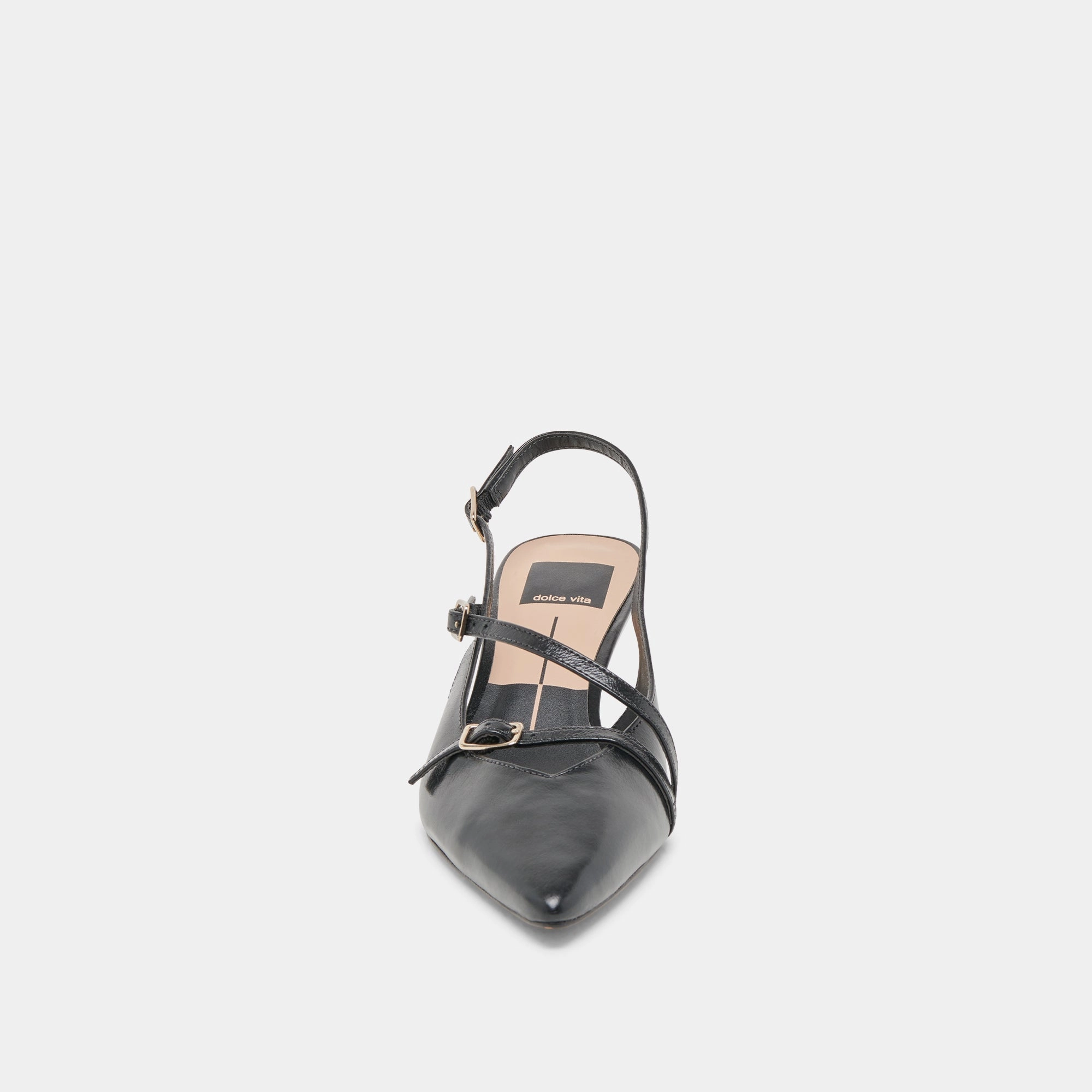 PAMLA MID WIDE HEELS MIDNIGHT CRINKLE PATENT - re:vita
