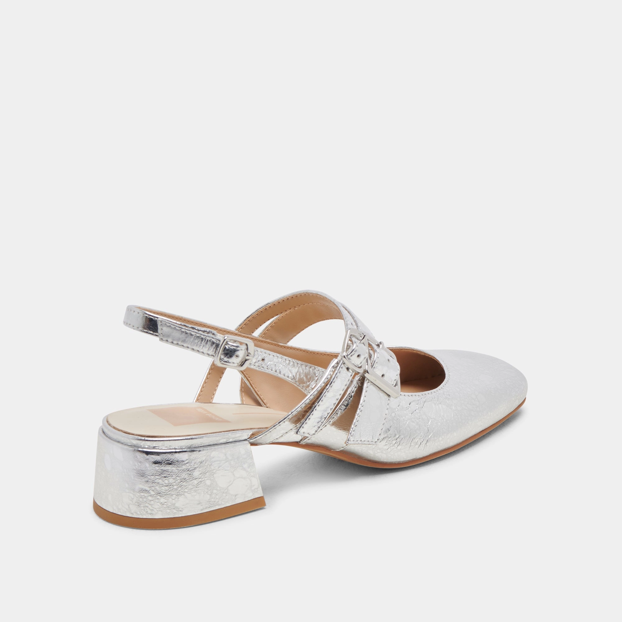 PATZY HEELS SILVER DISTRESSED LEATHER