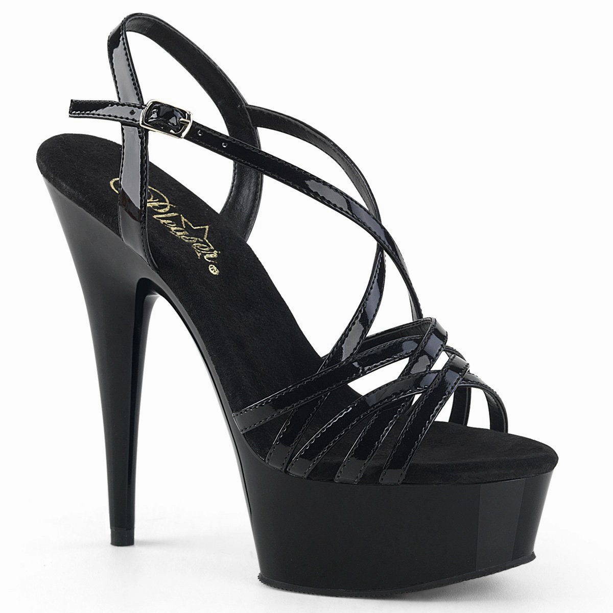 Pleaser Delight-613-Black-Size 5-Clearance