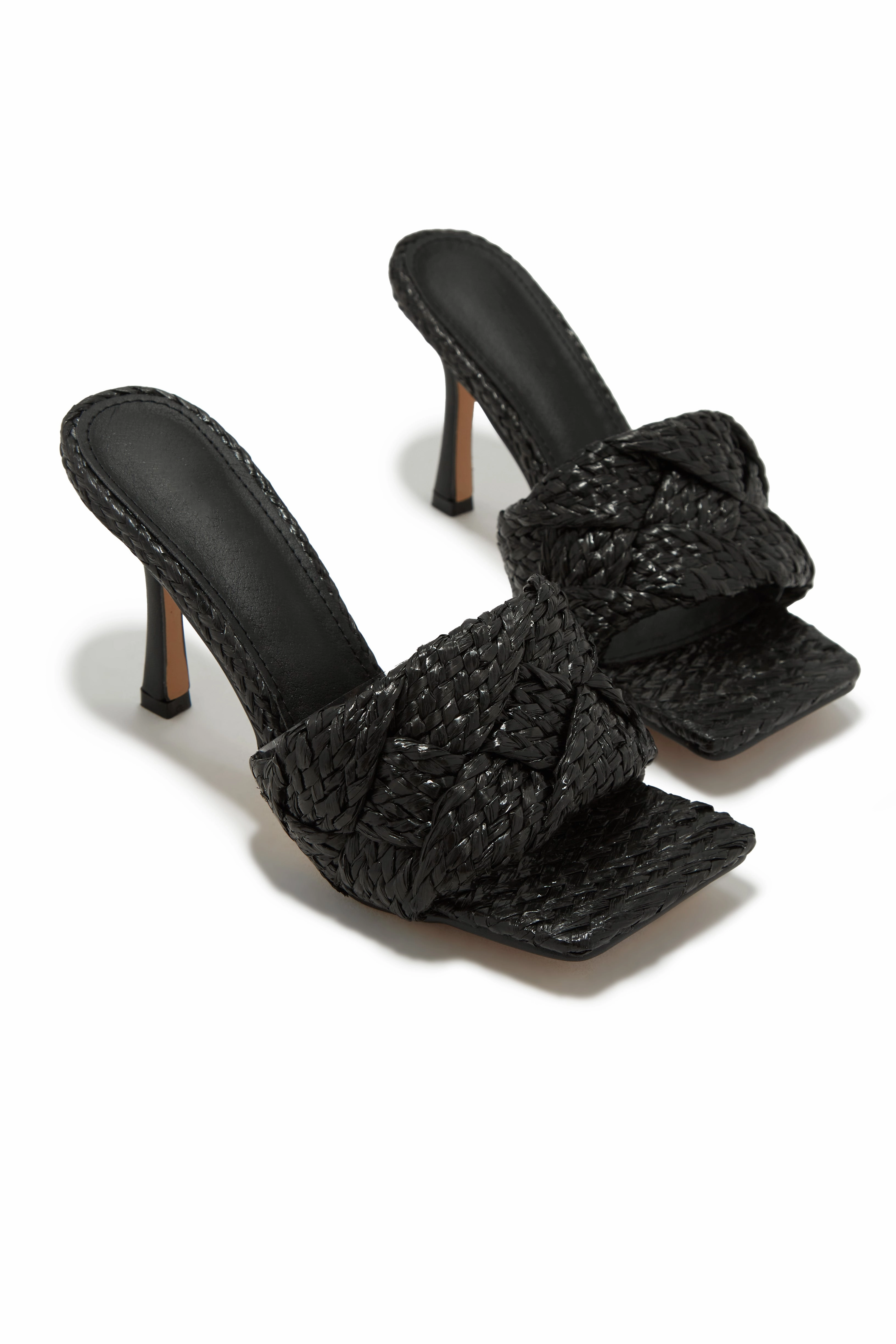 Positano Mid Heel Mules - Black