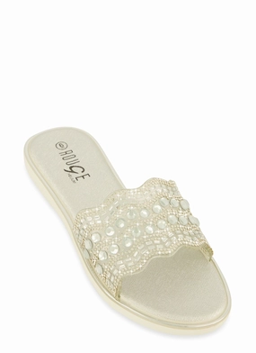 Rhinestone Band Slide Sandals