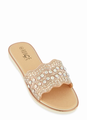 Rhinestone Band Slide Sandals