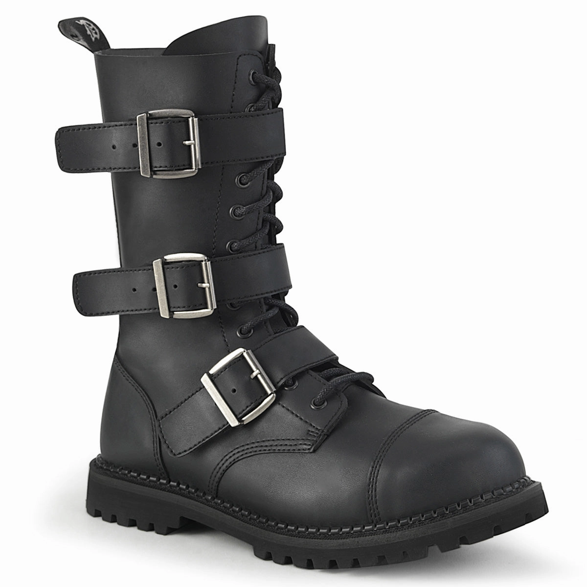 RIOT-12BK  Black Vegan Leather