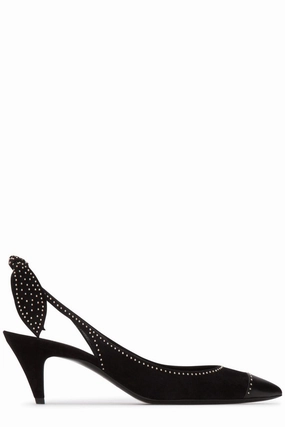 Saint Laurent Charlotte Pointed Toe Slingback Pumps