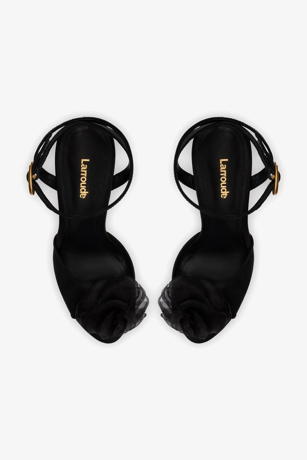 Salma Platform Sandal In Black Satin