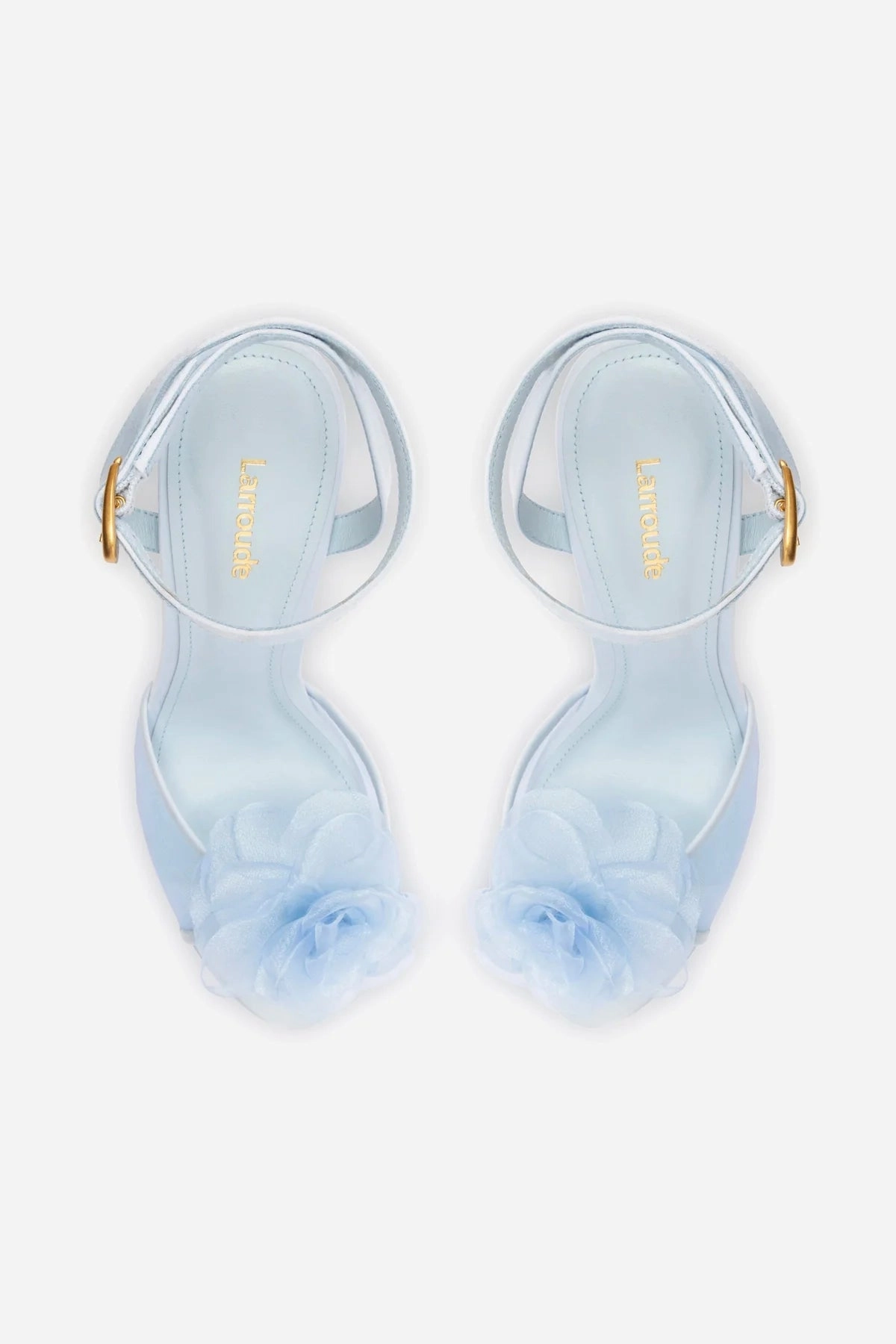 Salma Platform Sandal In Cerulean Blue Satin