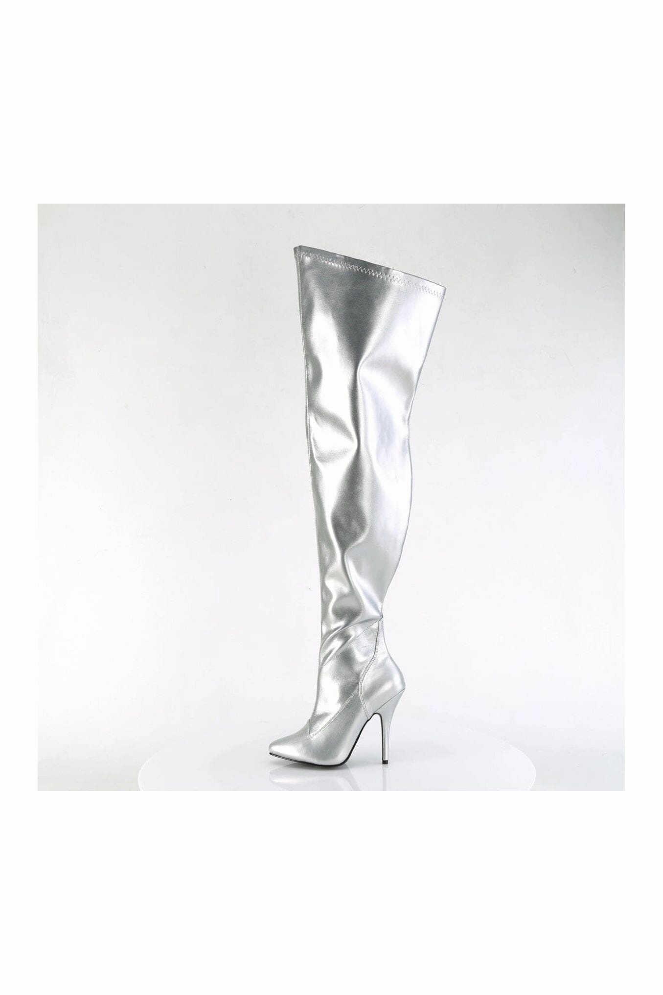 SEDUCE-3000WC Silver Patent Thigh Boot