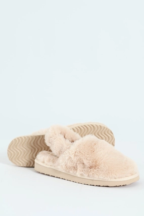 Slingback Closed Toe Slipper - Stone