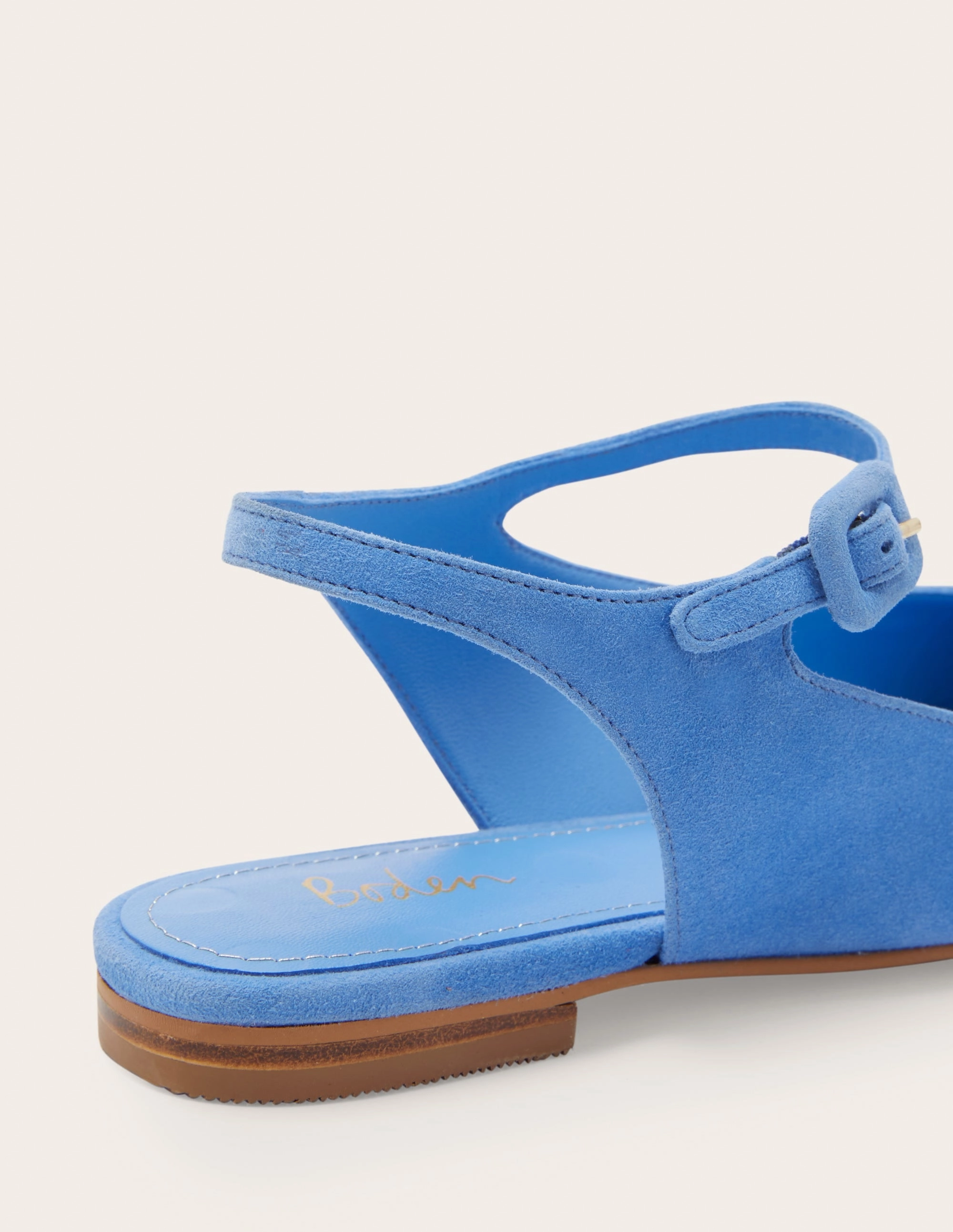 Square Toe Flat Slingbacks-Grape Hyacinth Suede