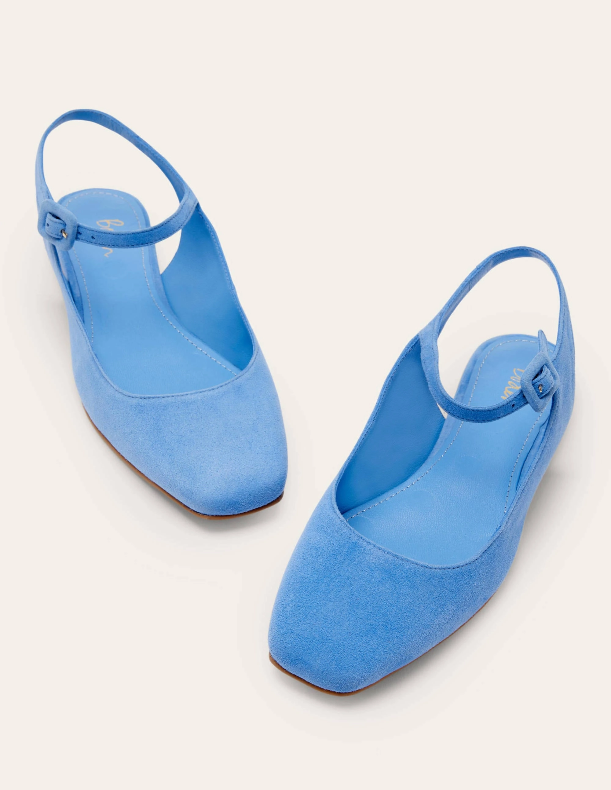 Square Toe Flat Slingbacks-Grape Hyacinth Suede
