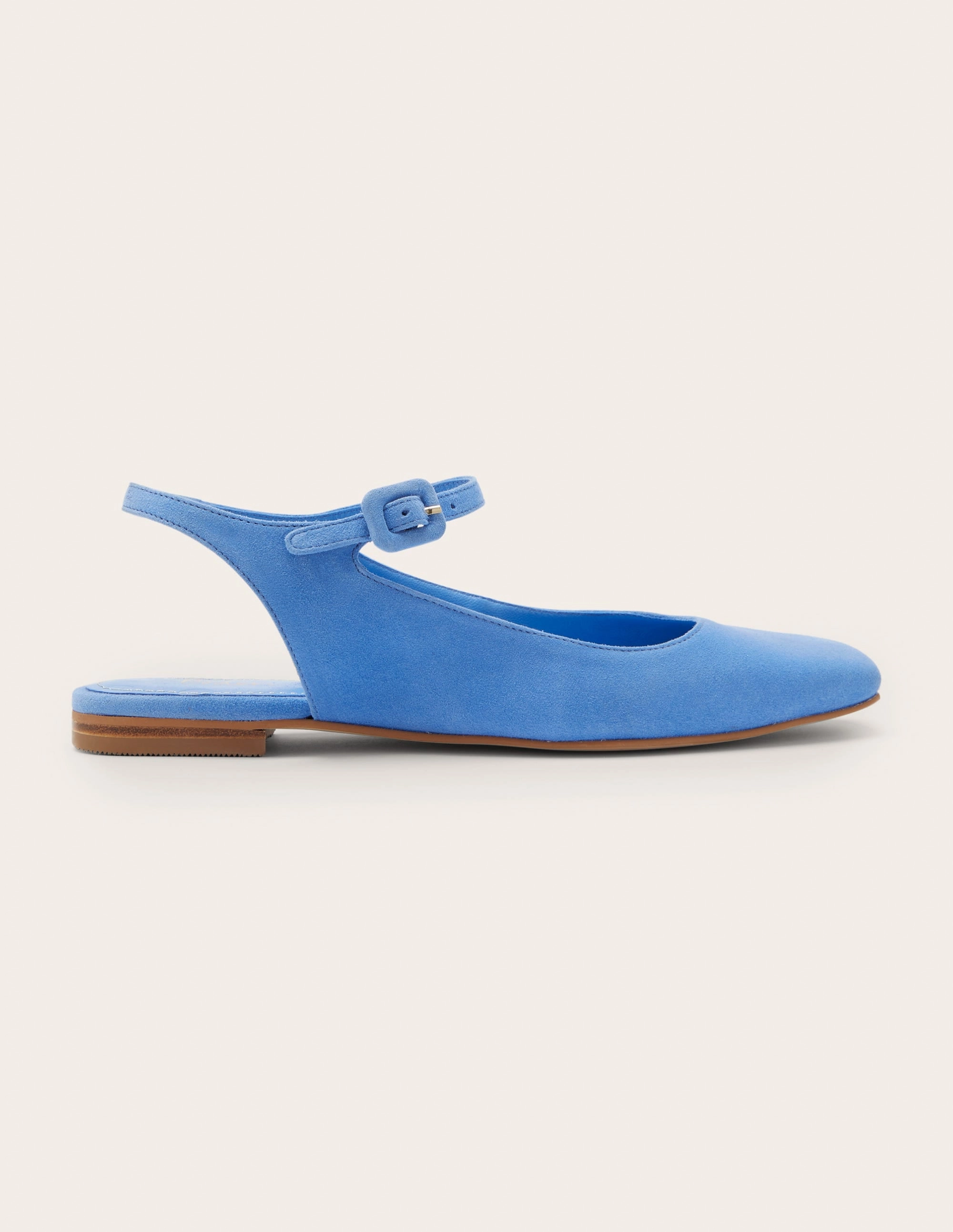Square Toe Flat Slingbacks-Grape Hyacinth Suede