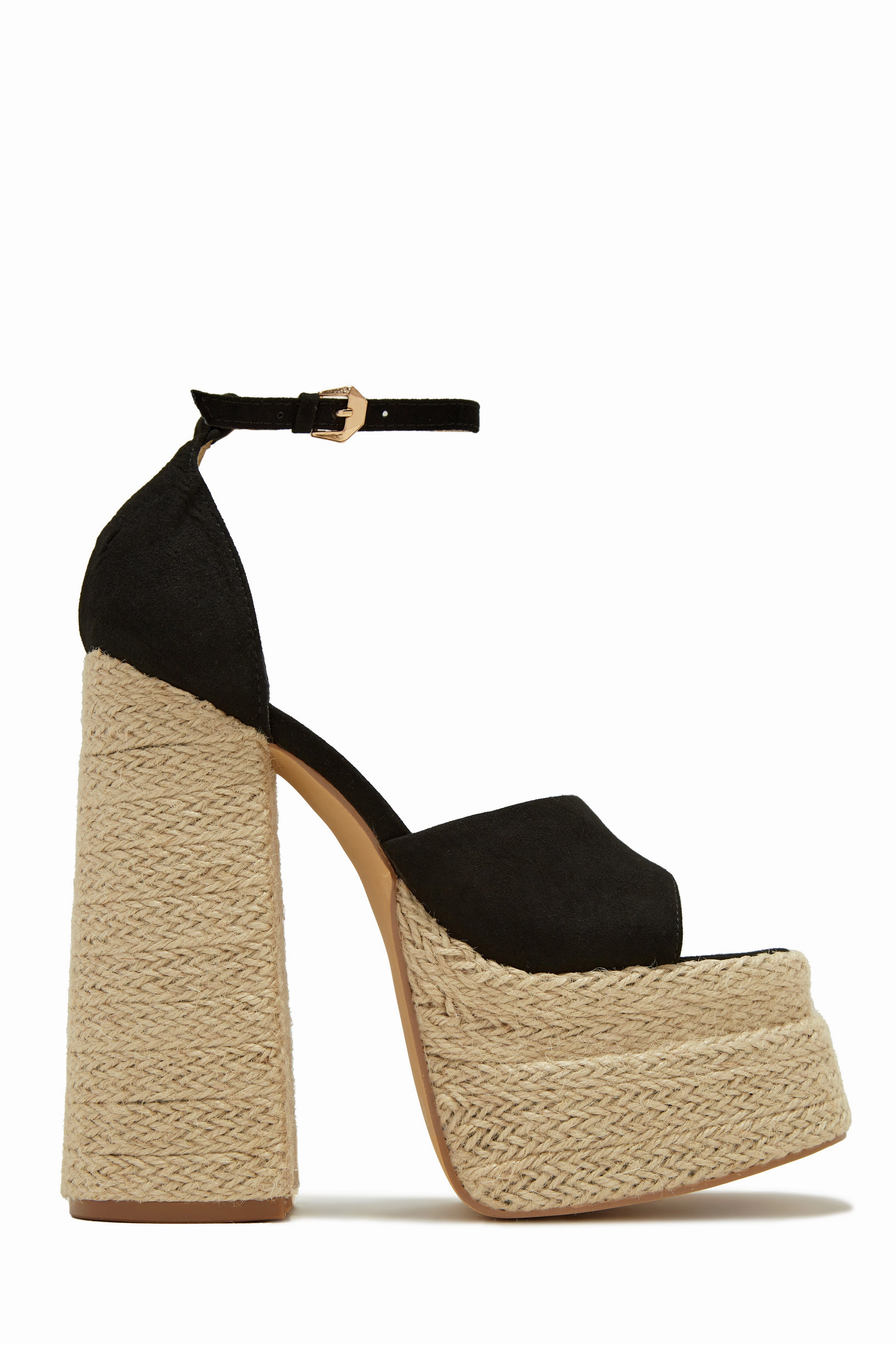 Sunset Margaritas Espadrille Platform Block High Heels - Nude