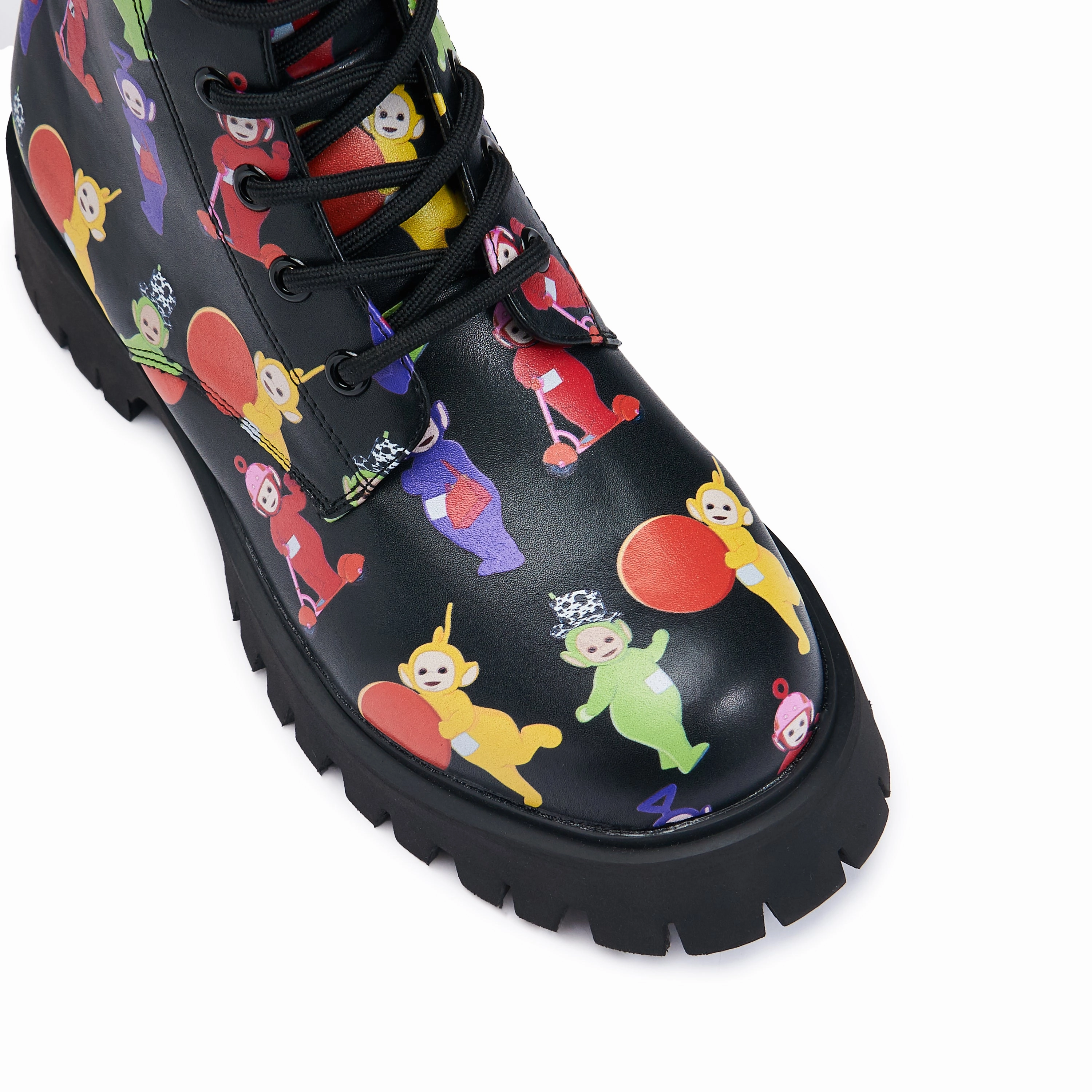 Teletubbies Superdrome Black Military Boots-Size 8-Clearance