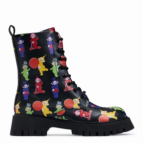 Teletubbies Superdrome Black Military Boots-Size 8-Clearance