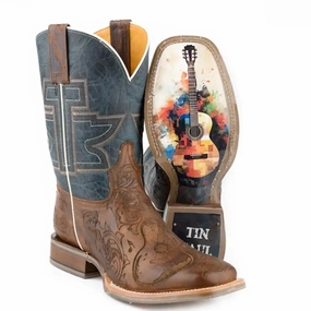 Tin Haul Guitar Man/Rock On - Men's Leather Cowboy Boot