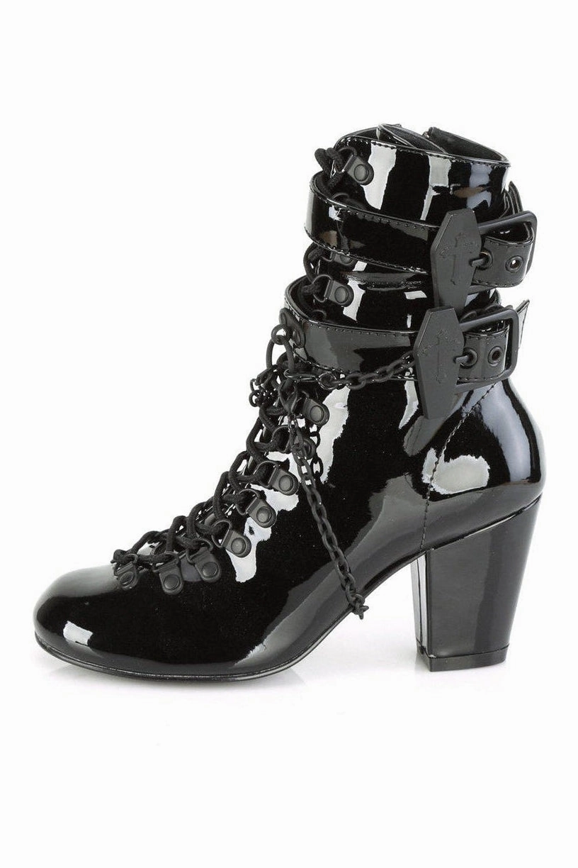 VIVIKA-128 Ankle Boot | Black Patent