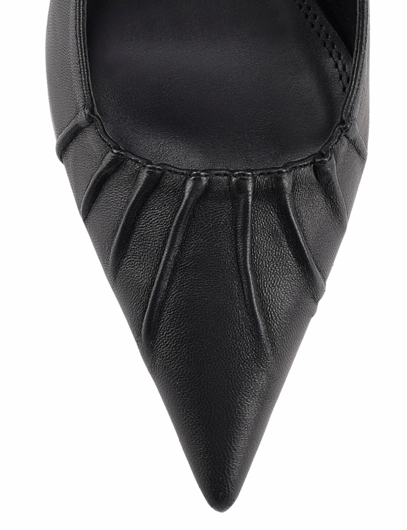 Yabell Slingback Block Heels - Black Leather